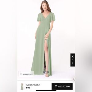 Azazie Dusty Sage Green Evening/Bridesmaid/Wedding Dress